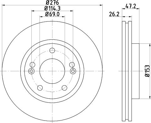 DON PCD14412 - Тормозной диск autosila-amz.com