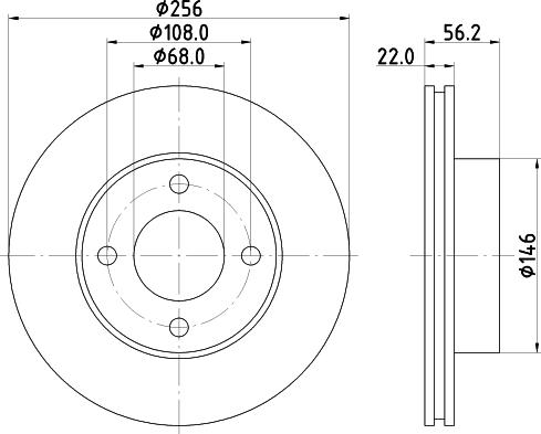 DON PCD14252 - Тормозной диск autosila-amz.com