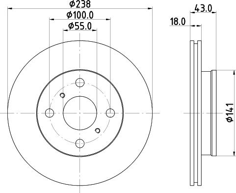 DON PCD15142 - Тормозной диск autosila-amz.com