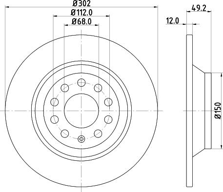 DON PCD10492 - Тормозной диск autosila-amz.com