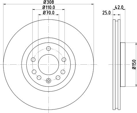 DON PCD10572 - Тормозной диск autosila-amz.com