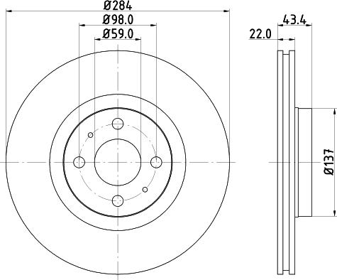 DON PCD10842 - Тормозной диск autosila-amz.com