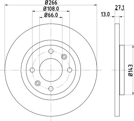 DON PCD10822 - Тормозной диск autosila-amz.com