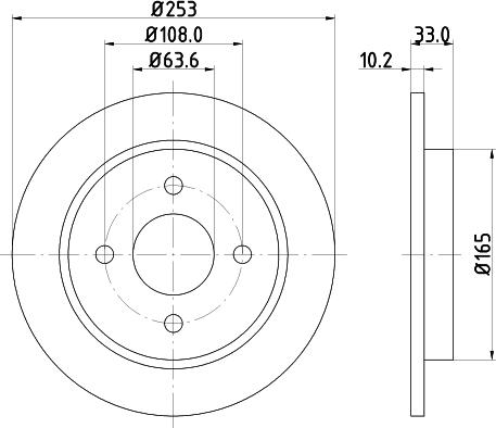 DON PCD10722 - Тормозной диск autosila-amz.com