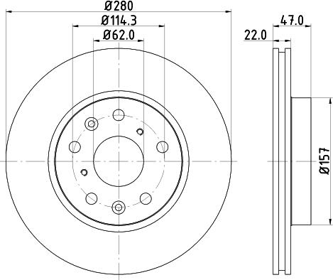 DON PCD11512 - Тормозной диск autosila-amz.com