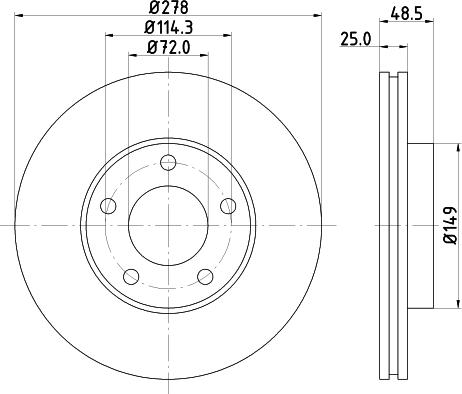 DON PCD11152 - Тормозной диск autosila-amz.com