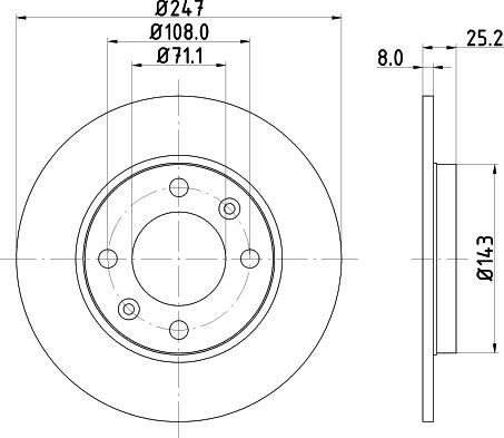 DON PCD11122 - Тормозной диск autosila-amz.com