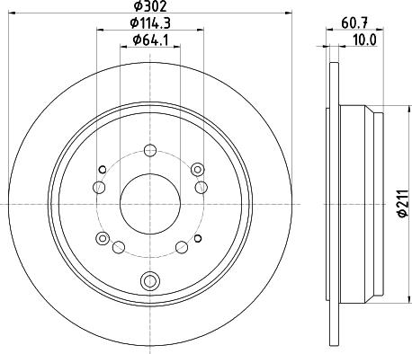 DON PCD18522 - Тормозной диск autosila-amz.com