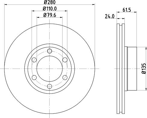 DON PCD18052 - Тормозной диск autosila-amz.com
