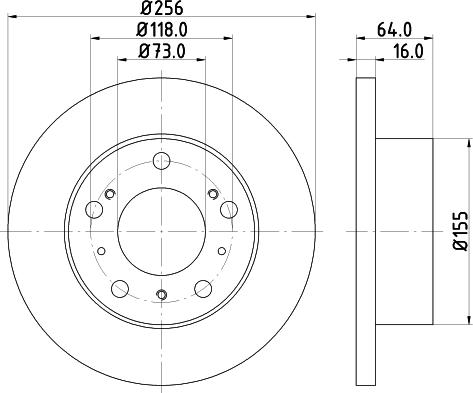 DON PCD18022 - Тормозной диск autosila-amz.com