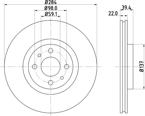 DON PCD13432 - Тормозной диск autosila-amz.com