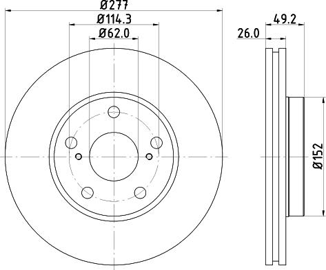 DON PCD13052 - Тормозной диск autosila-amz.com