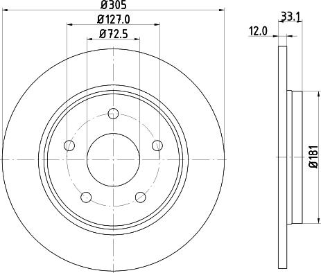DON PCD12542 - Тормозной диск autosila-amz.com