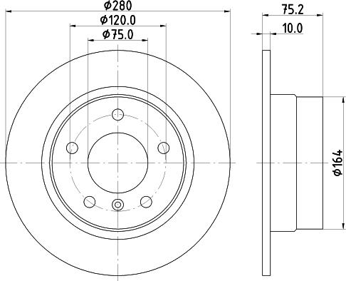 DON PCD20952 - Тормозной диск autosila-amz.com