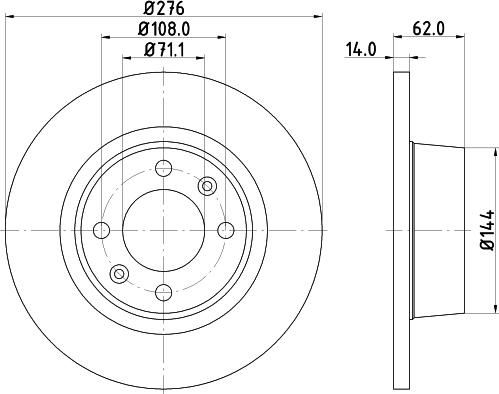 DON PCD21462 - Тормозной диск autosila-amz.com