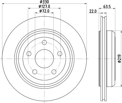DON PCD21722 - Тормозной диск autosila-amz.com