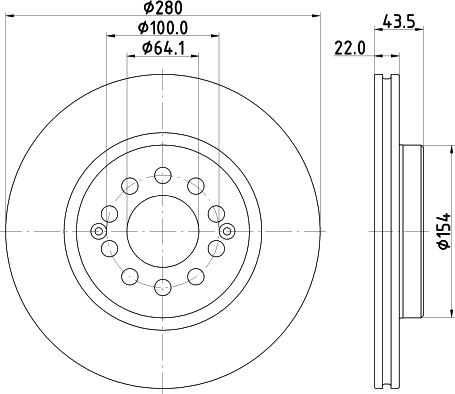 DON PCD22542 - Тормозной диск autosila-amz.com