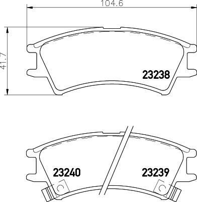 DON PCP1549 - Тормозные колодки, дисковые, комплект autosila-amz.com