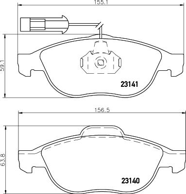 DON PCP1546 - Тормозные колодки, дисковые, комплект autosila-amz.com