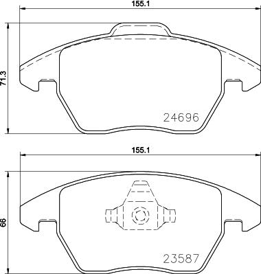 DON PCP1565 - Тормозные колодки, дисковые, комплект autosila-amz.com