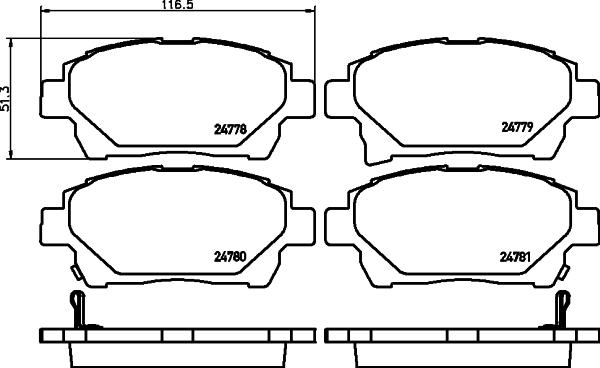 DON PCP1515 - Тормозные колодки, дисковые, комплект autosila-amz.com