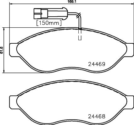 DON PCP1639 - Тормозные колодки, дисковые, комплект autosila-amz.com