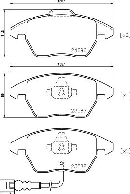 DON PCP1095 - Тормозные колодки, дисковые, комплект autosila-amz.com