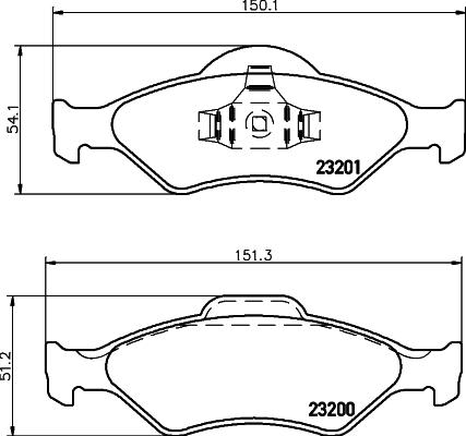 DON PCP1160 - Тормозные колодки, дисковые, комплект autosila-amz.com