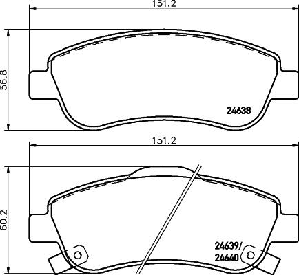 DON PCP1162 - комплект колодок для дисковых тормозов autosila-amz.com