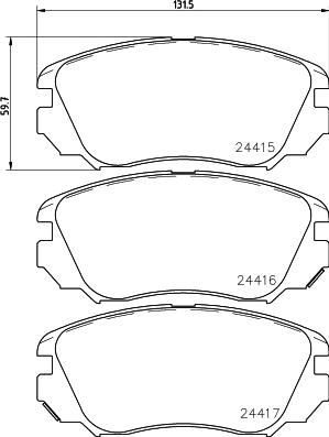 DON PCP1102 - Тормозные колодки, дисковые, комплект autosila-amz.com