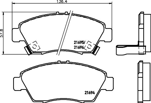 DON PCP1308 - Тормозные колодки, дисковые, комплект autosila-amz.com