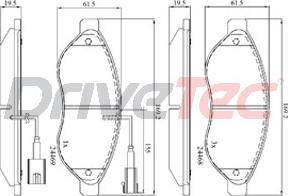 DriveTec DPAD1992 - Тормозные колодки, дисковые, комплект autosila-amz.com