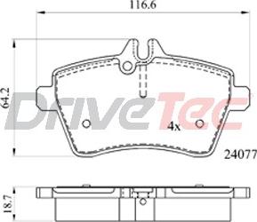 DriveTec DPAD1948 - Тормозные колодки, дисковые, комплект autosila-amz.com