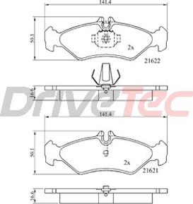 DriveTec DPAD1595 - Тормозные колодки, дисковые, комплект autosila-amz.com