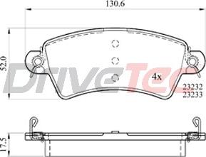 DriveTec DPAD1517 - Тормозные колодки, дисковые, комплект autosila-amz.com