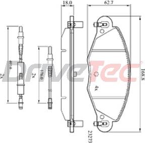 DriveTec DPAD1655 - Тормозные колодки, дисковые, комплект autosila-amz.com