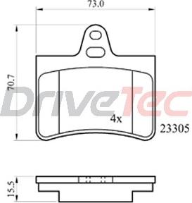 DriveTec DPAD1680 - Тормозные колодки, дисковые, комплект autosila-amz.com