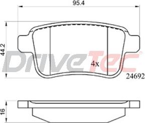 DriveTec DPAD2126 - Тормозные колодки, дисковые, комплект autosila-amz.com