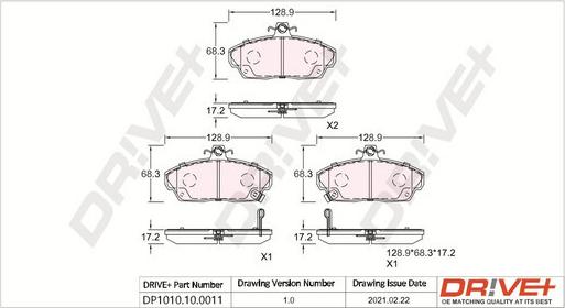 Dr!ve+ DP1010.10.0011 - Тормозные колодки, дисковые, комплект autosila-amz.com