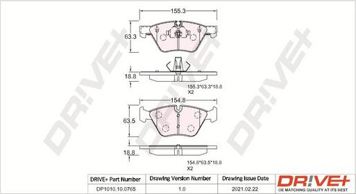 Dr!ve+ DP1010.10.0765 - Тормозные колодки, дисковые, комплект autosila-amz.com