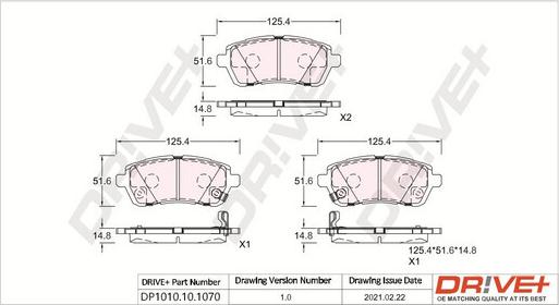 Dr!ve+ DP1010.10.1070 - Тормозные колодки, дисковые, комплект autosila-amz.com