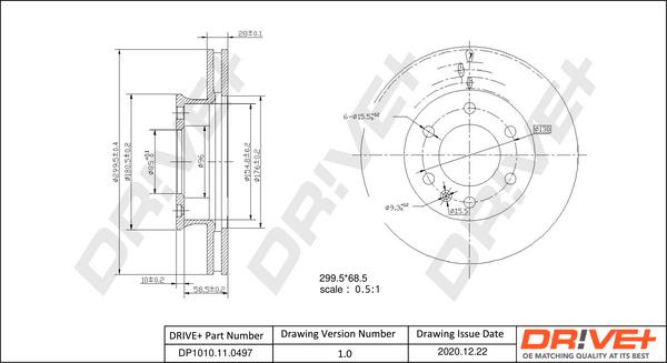 Dr!ve+ DP1010.11.0497 - Тормозной диск autosila-amz.com