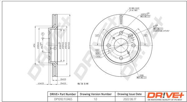 Dr!ve+ DP1010.11.0465 - Тормозной диск autosila-amz.com