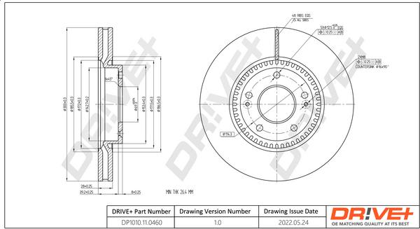 Dr!ve+ DP1010.11.0460 - Тормозной диск autosila-amz.com