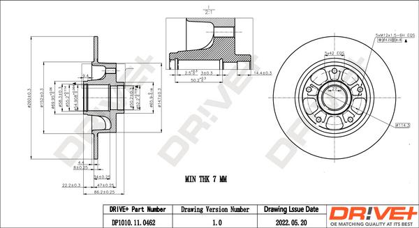 Dr!ve+ DP1010.11.0462 - Тормозной диск autosila-amz.com