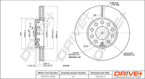 Dr!ve+ DP1010.11.0599 - Тормозной диск autosila-amz.com