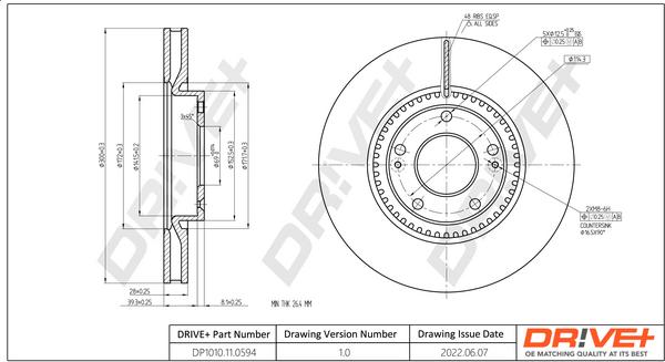 Dr!ve+ DP1010.11.0594 - Тормозной диск autosila-amz.com