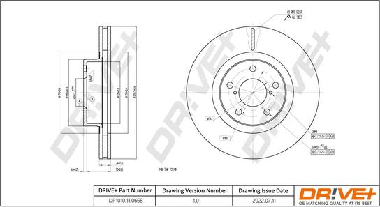 Dr!ve+ DP1010.11.0668 - Тормозной диск autosila-amz.com