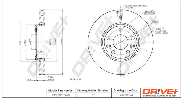 Dr!ve+ DP1010.11.0629 - Тормозной диск autosila-amz.com