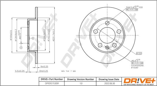 Dr!ve+ DP1010.11.0091 - Тормозной диск autosila-amz.com